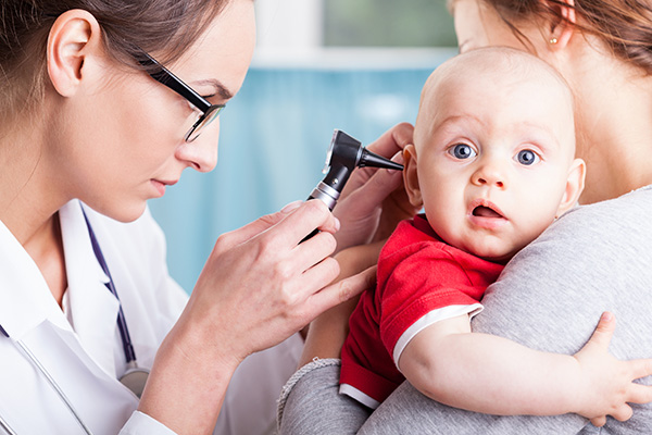 image showing baby at GP appointment